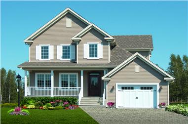 3-Bedroom, 1719 Sq Ft Country House Plan - 126-1066 - Front Exterior