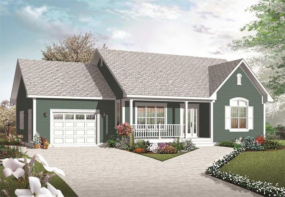 Front elevation of Country home (ThePlanCollection: House Plan #126-1070)