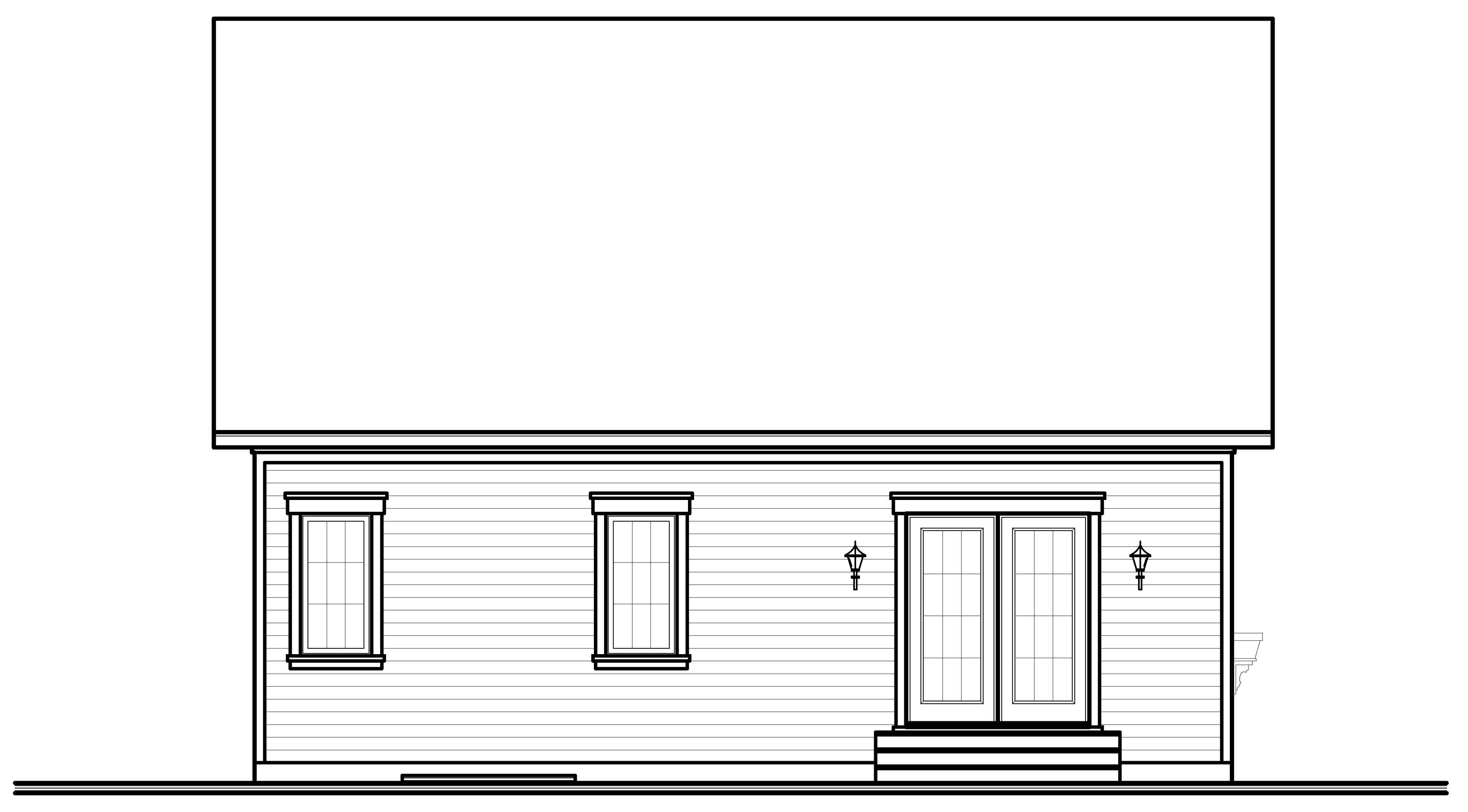 Home Plan Rear Elevation of this 2-Bedroom,1250 Sq Ft Plan -126-1072