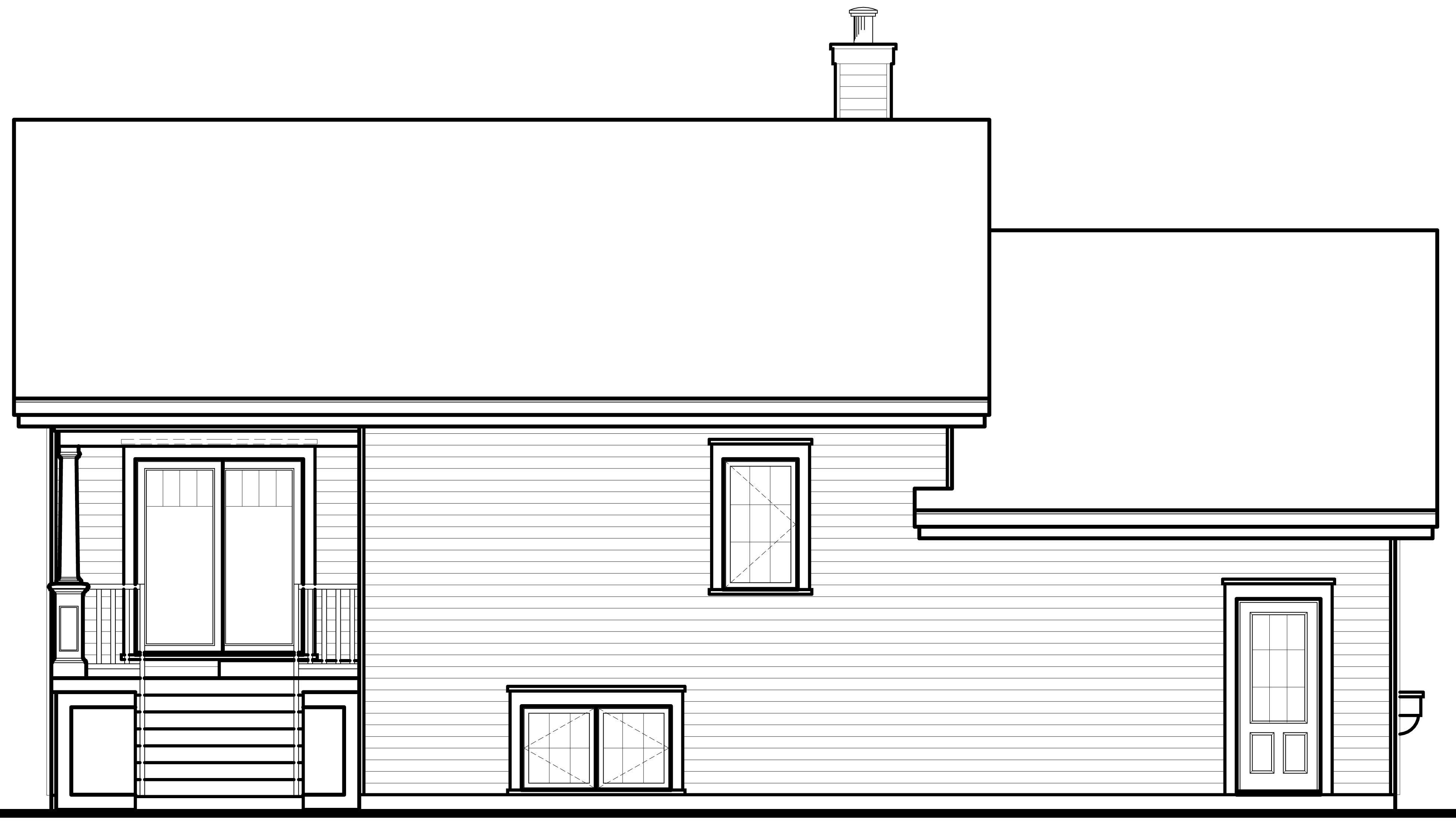 Home Plan Rear Elevation of this 3-Bedroom,1716 Sq Ft Plan -126-1075