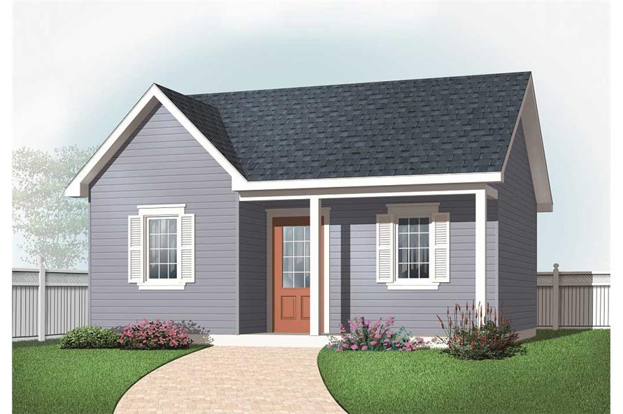 Front elevation of garaden shed/workshop (ThePlanCollection: House Plan #126-1076)