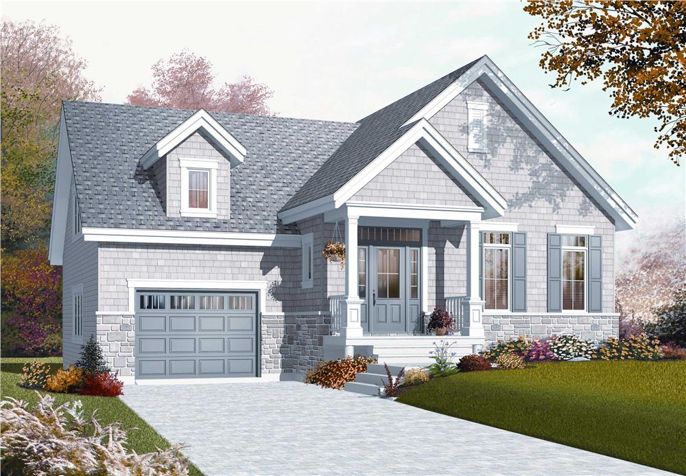 This is the front elevation for these Country Home Plans.