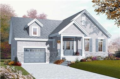 1-Bedroom, 1054 Sq Ft Country Home Plan - 126-1079 - Main Exterior