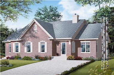 3-Bedroom, 2005 Sq Ft Country House Plan - 126-1089 - Front Exterior