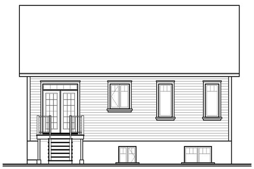 Home Plan Rear Elevation of this 5-Bedroom,2274 Sq Ft Plan -126-1093