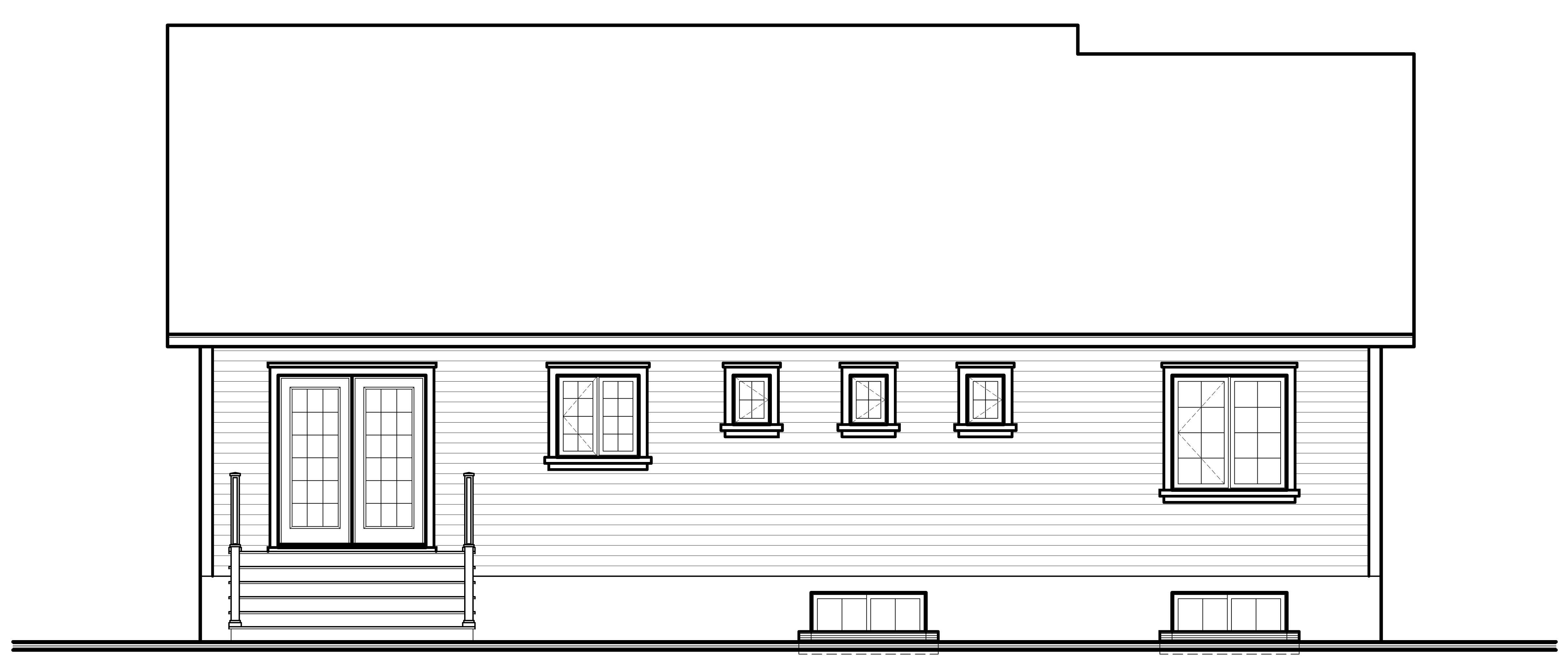 Home Plan Rear Elevation of this 2-Bedroom,1318 Sq Ft Plan -126-1095