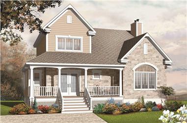 3-Bedroom, 2154 Sq Ft Country Home Plan - 126-1099 - Main Exterior