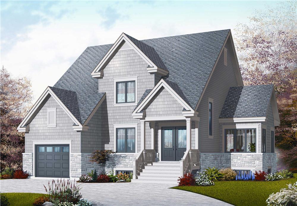 This is the front elevation for these Craftsman Homeplans.