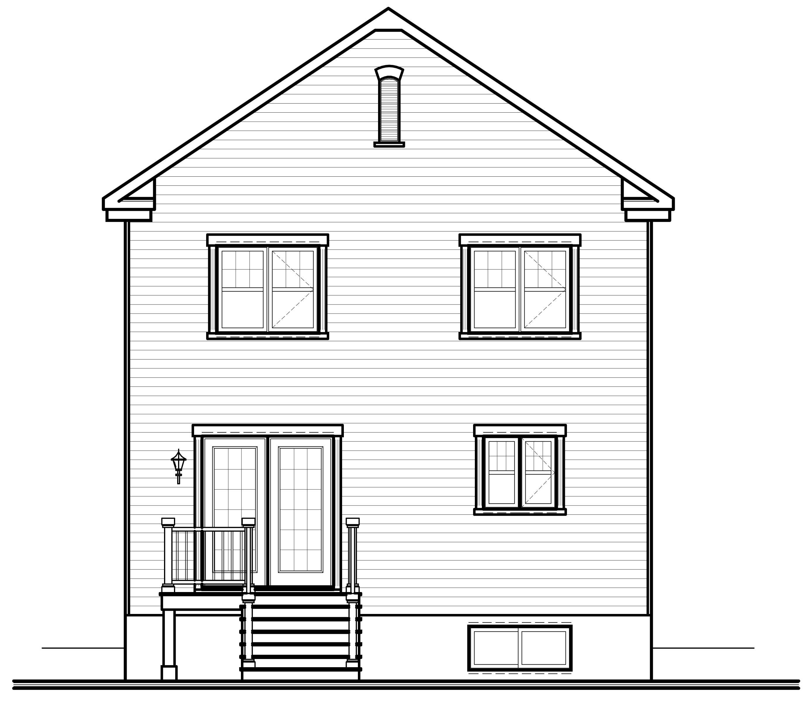 Home Plan Rear Elevation of this 3-Bedroom,1396 Sq Ft Plan -126-1106