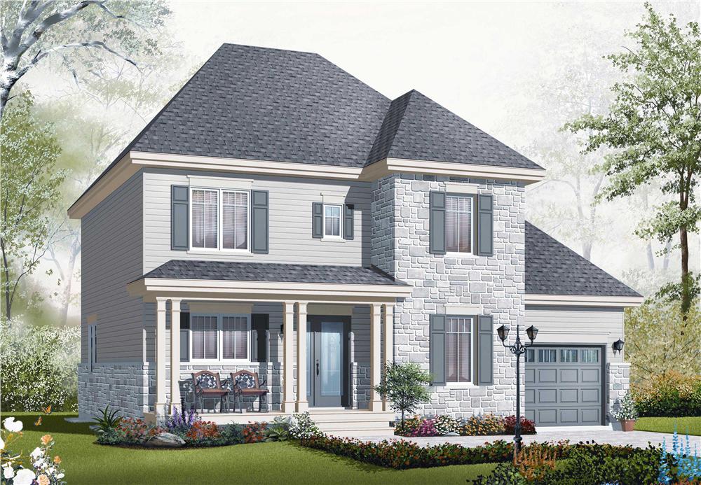 This is the front elevation of these House Plans.