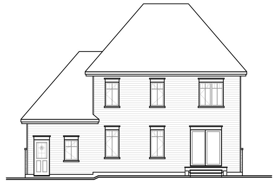 Home Plan Rear Elevation of this 3-Bedroom,1867 Sq Ft Plan -126-1108
