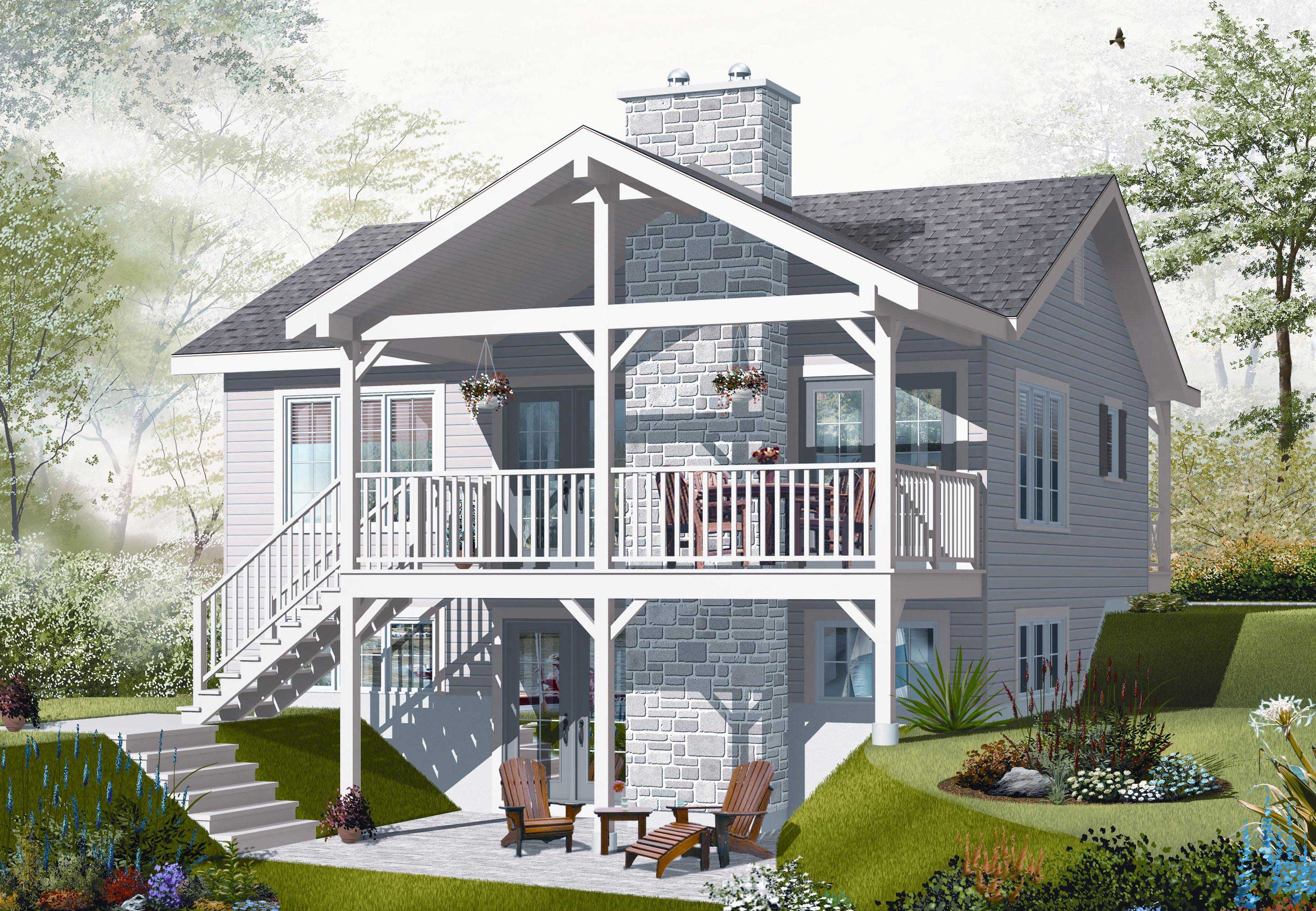 Home Plan Rear Elevation of this 3-Bedroom,1664 Sq Ft Plan -126-1114