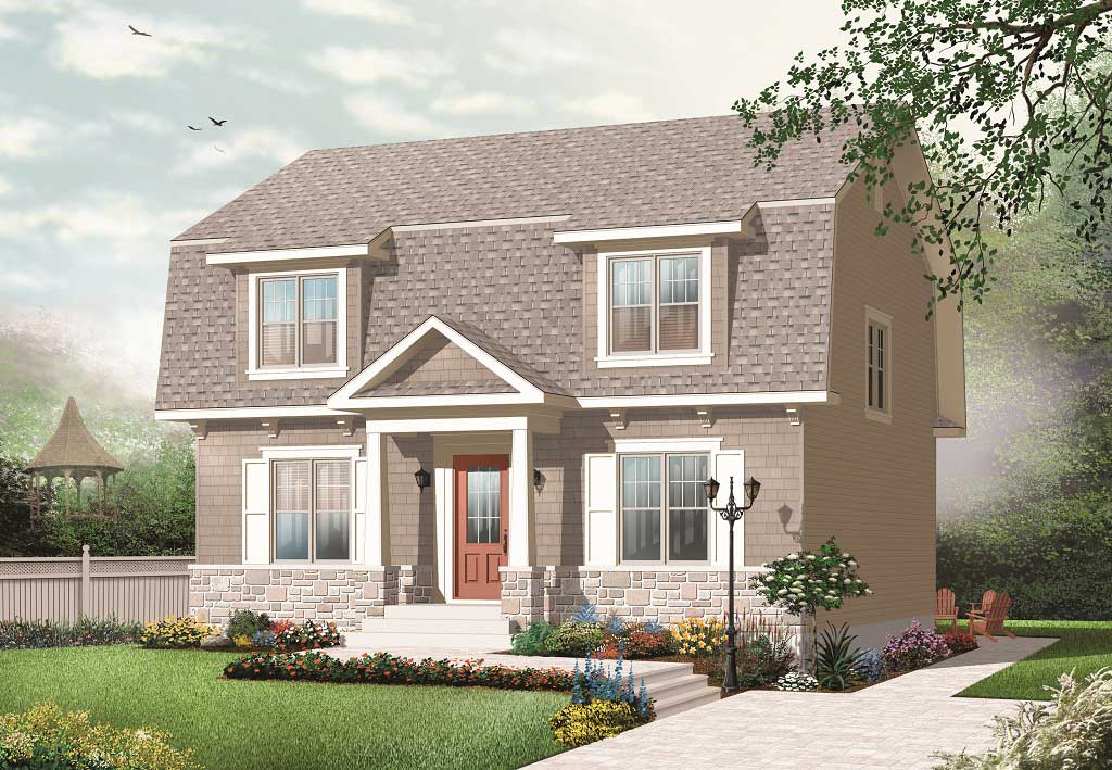 Front elevation of Traditional home (ThePlanCollection: House Plan #126-1117)