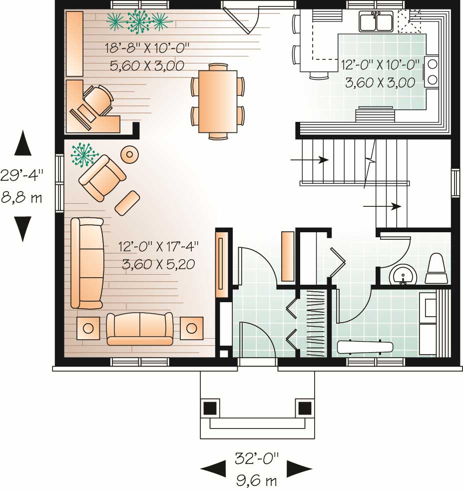 Floor Plan First Story of Plan #126-1117
