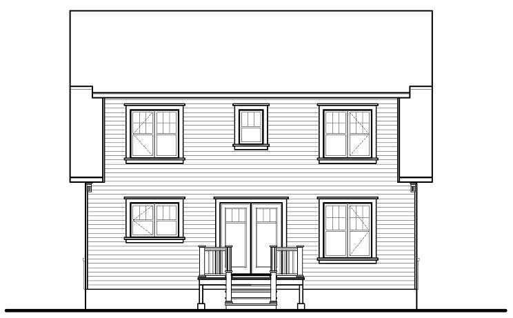 Home Plan Rear Elevation of this 4-Bedroom,1865 Sq Ft Plan -126-1117