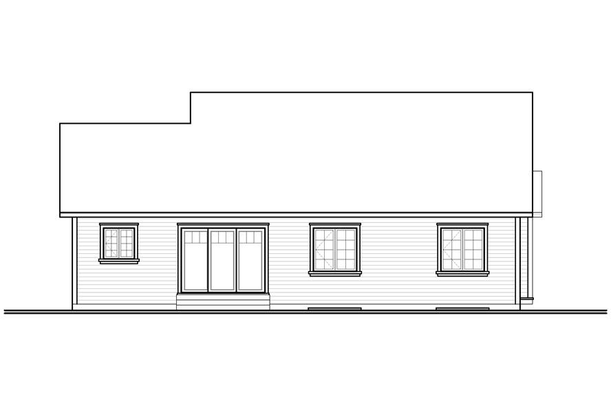 Home Plan Rear Elevation of this 3-Bedroom,1470 Sq Ft Plan -126-1122