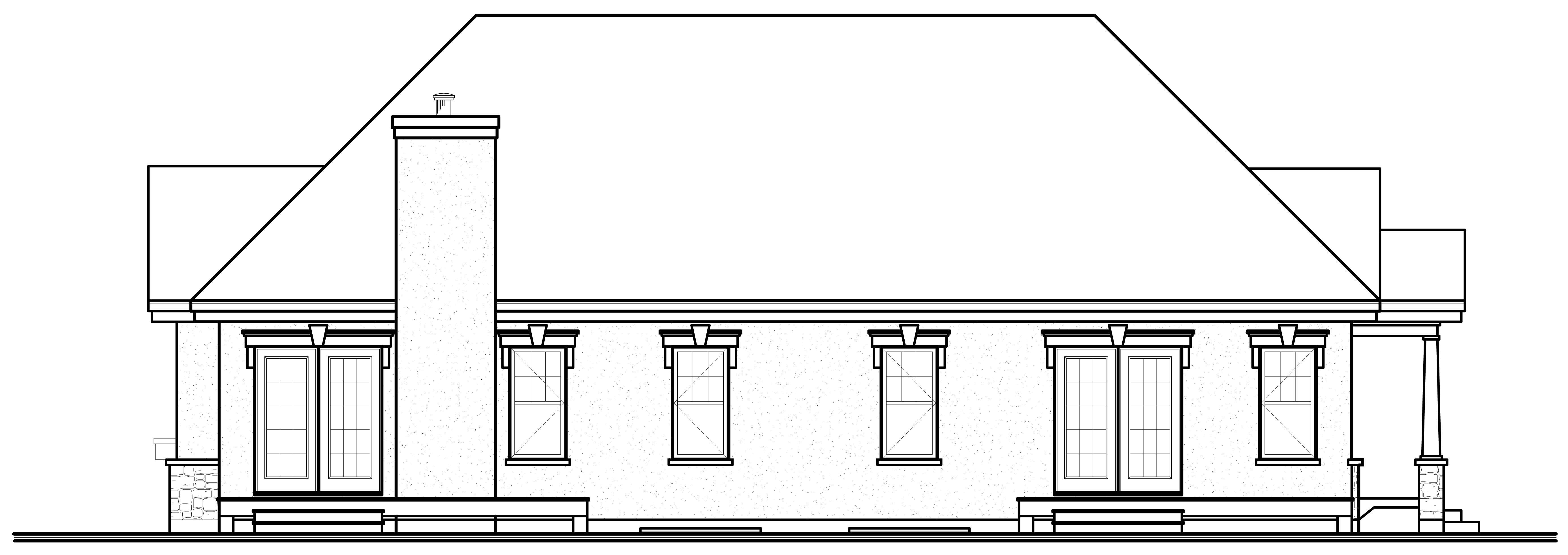 Home Plan Rear Elevation of this 4-Bedroom,2238 Sq Ft Plan -126-1127