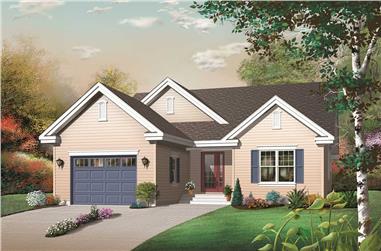 3-Bedroom, 1436 Sq Ft Country Home Plan - 126-1133 - Main Exterior