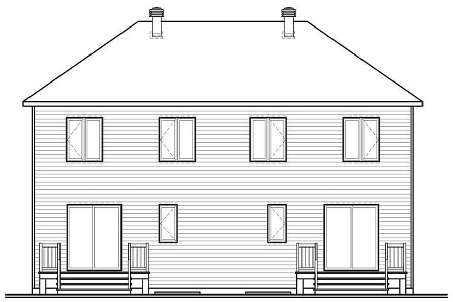 Home Plan Rear Elevation of this 3-Bedroom,2720 Sq Ft Plan -126-1134