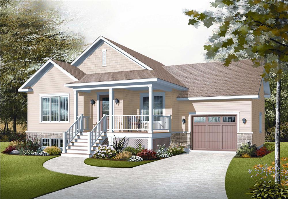 This image is a computerized rendering for these Small Ranch House Plans.