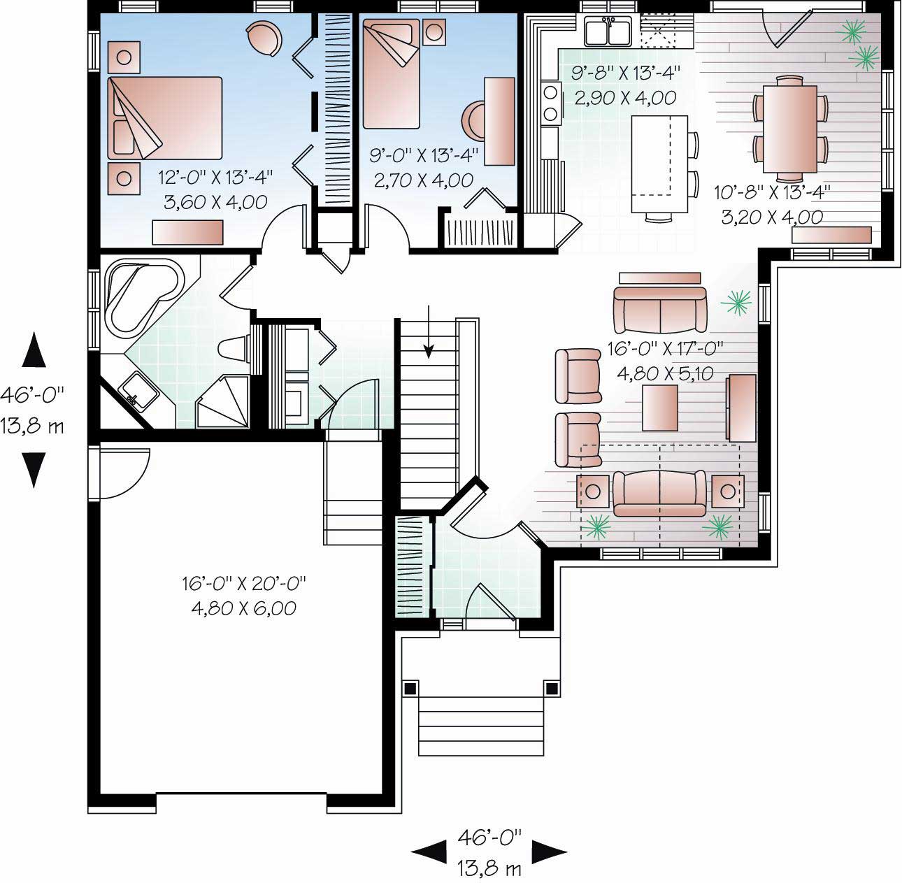 Floor Plan First Story of Country Plan #126-1142