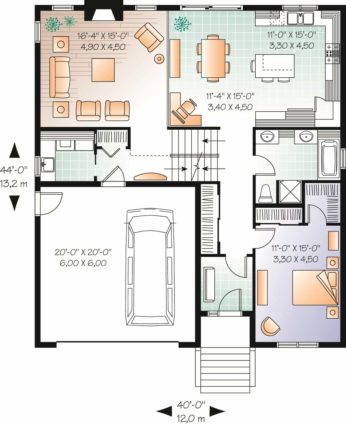 Split-Level House Plans - Home Design 3468