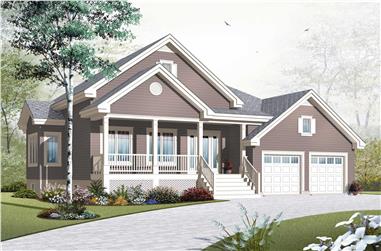 2-Bedroom, 1350 Sq Ft Country Home Plan - 126-1148 - Main Exterior