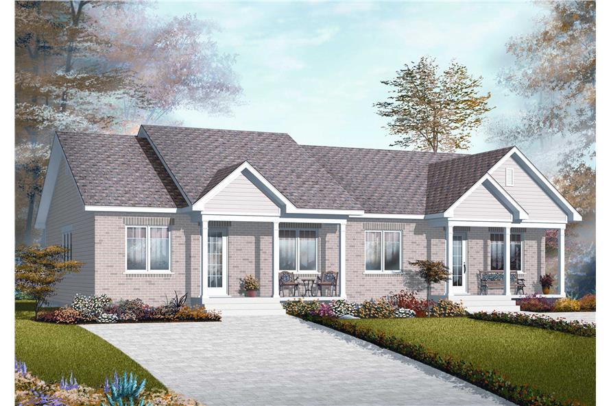Front elevation of Multi-Unit home (ThePlanCollection: House Plan #126-1149)