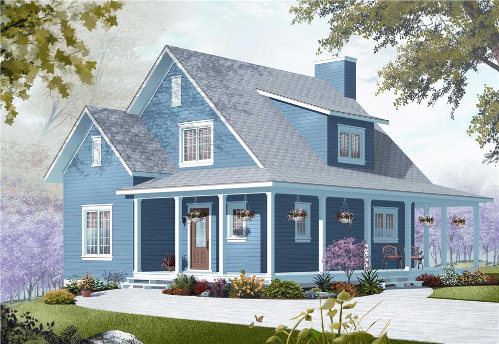 Front elevation of Country home (ThePlanCollection: House Plan #126-1154)