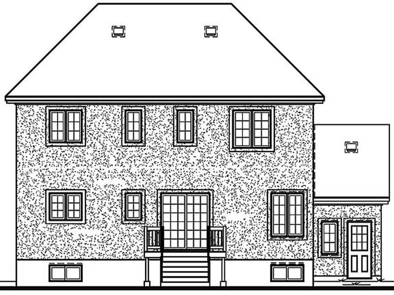 Home Plan Rear Elevation of this 3-Bedroom,1996 Sq Ft Plan -126-1170