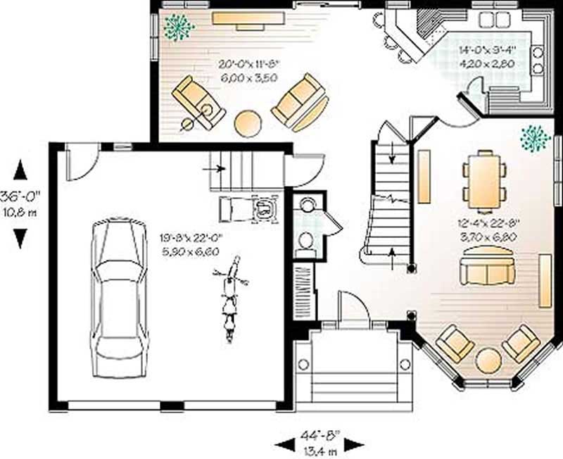Floor Plan First Story of Contemporary Plan #126-1170