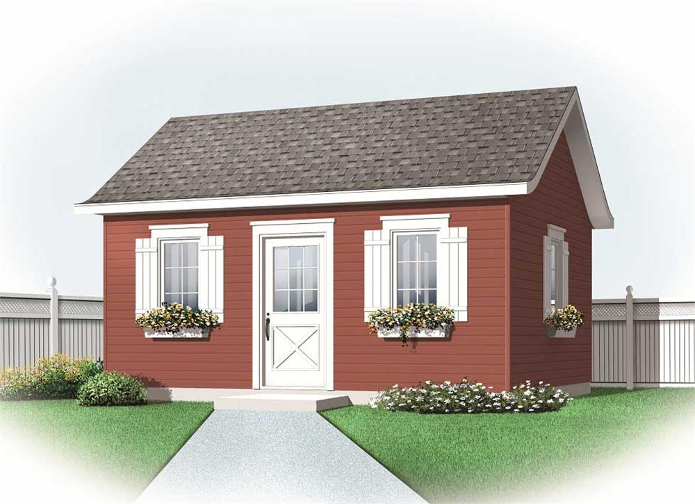 This is the front elevation for these Small House Plans.