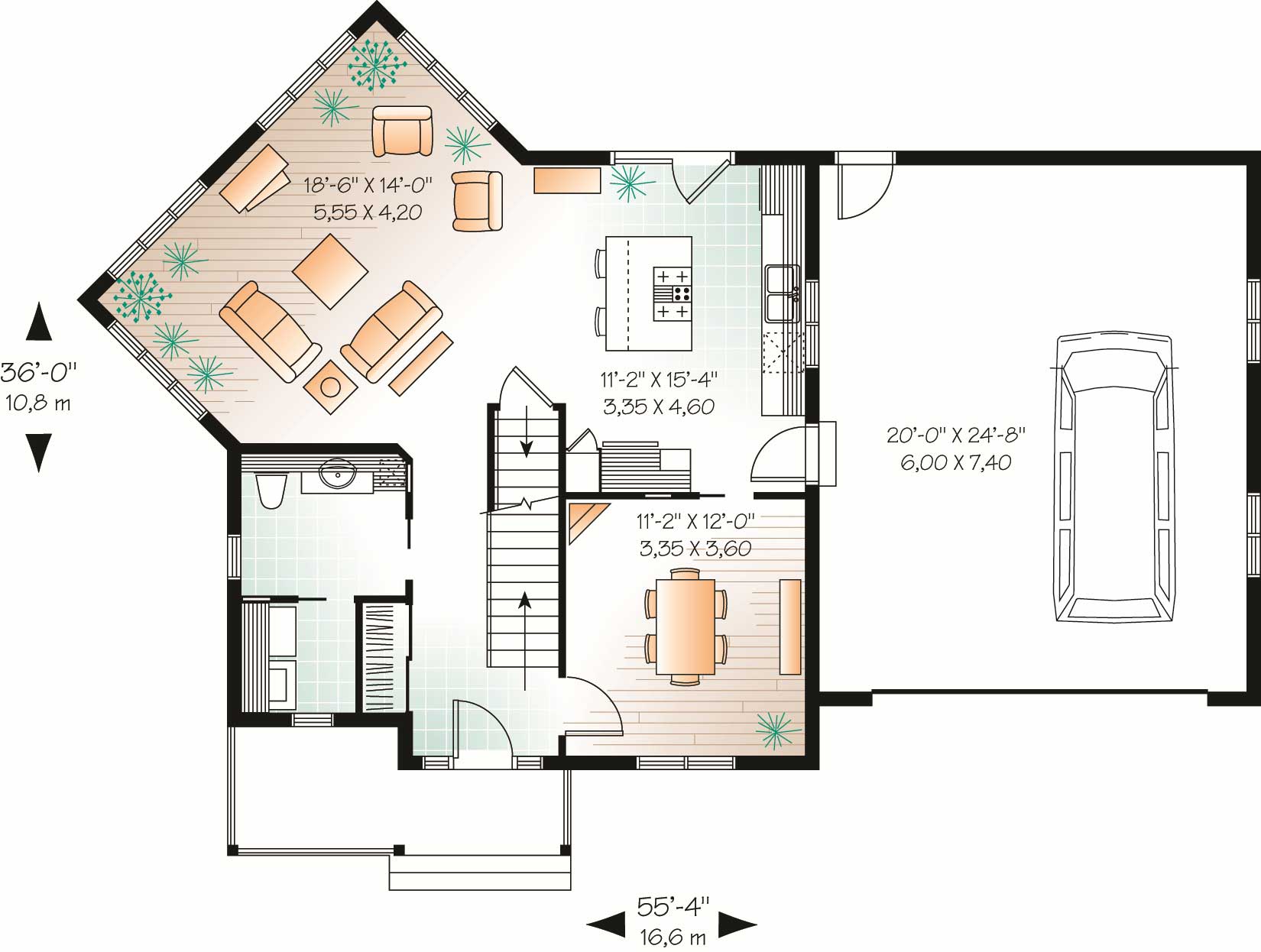 Floor Plan First Story of Small House Plans #126-1172