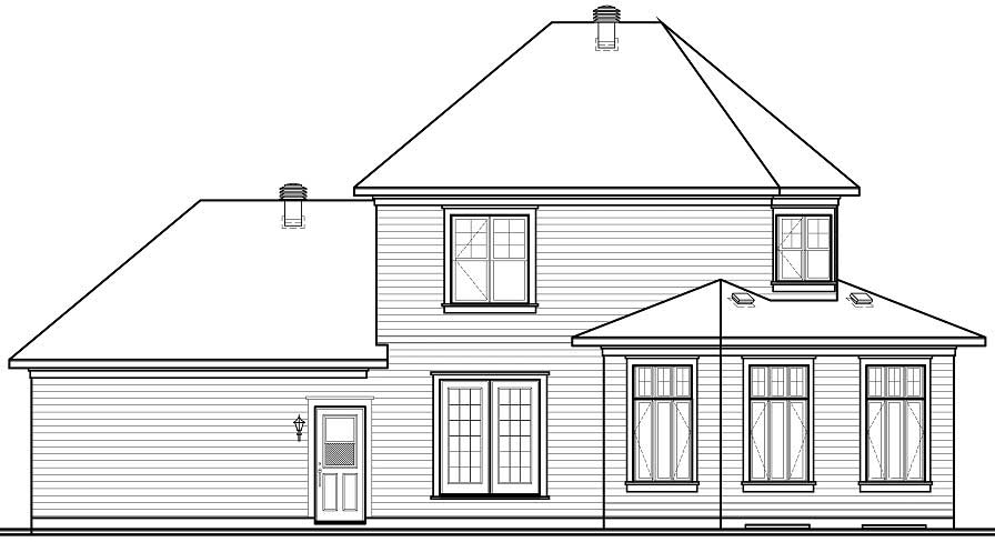 Home Plan Rear Elevation of this 3-Bedroom,1662 Sq Ft Plan -126-1172