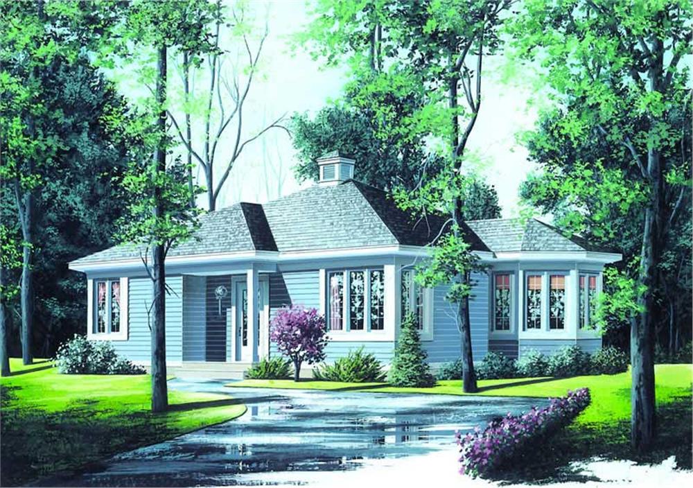 This is a colored elevation of these Contemporary House Plans