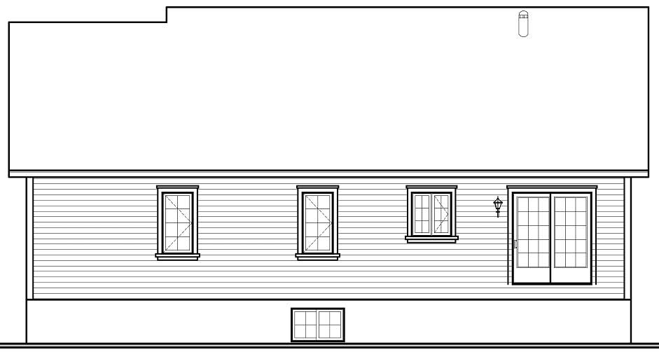 Home Plan Rear Elevation of this 3-Bedroom,1708 Sq Ft Plan -126-1177
