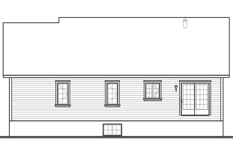Home Plan Rear Elevation of this 3-Bedroom,1708 Sq Ft Plan -126-1177