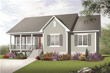3-Bedroom, 1708 Sq Ft Country Home Plan - 126-1177 - Main Exterior
