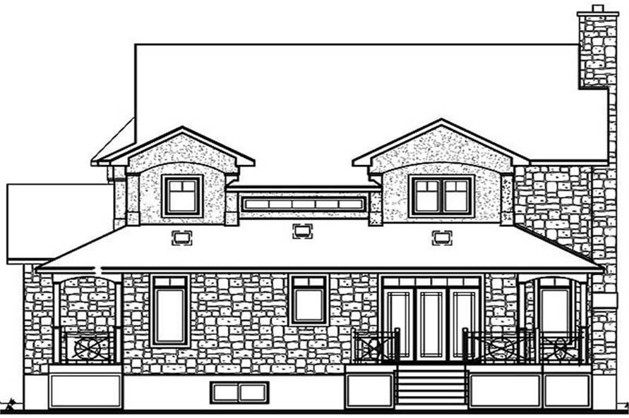 Home Plan Rear Elevation of this 3-Bedroom,2070 Sq Ft Plan -126-1182