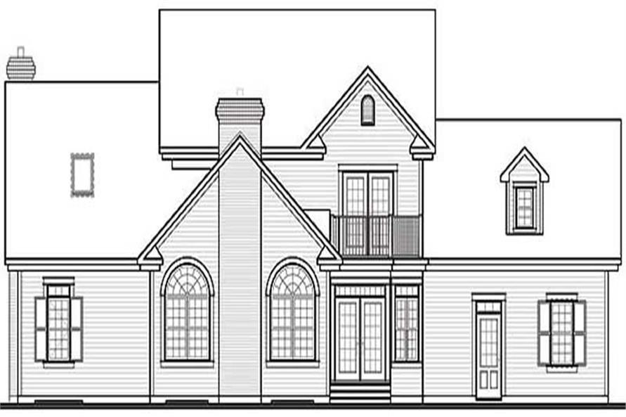 Home Plan Rear Elevation of this 4-Bedroom,3509 Sq Ft Plan -126-1191