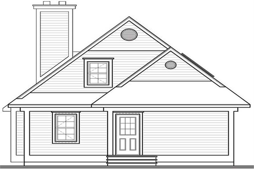Home Plan Rear Elevation of this 3-Bedroom,1484 Sq Ft Plan -126-1198