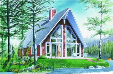 2-Bedroom, 1280 Sq Ft Contemporary House Plan - 126-1215 - Front Exterior