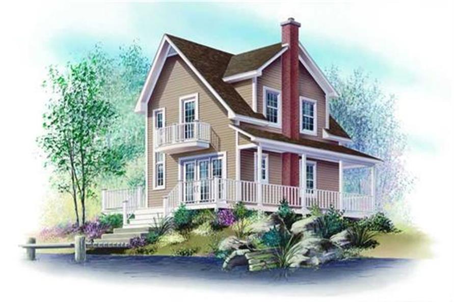 Right Side View of this 3-Bedroom, 1002 Sq Ft Plan - 126-1218
