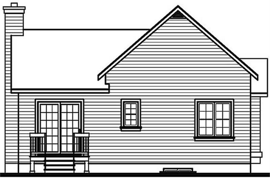 Home Plan Rear Elevation of this 2-Bedroom,1006 Sq Ft Plan -126-1220