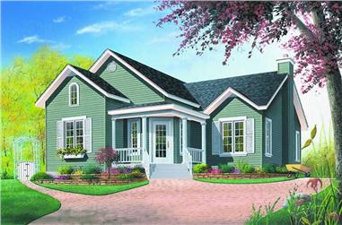 2-Bedroom, 1006 Sq Ft Contemporary House Plan - 126-1220 - Front Exterior