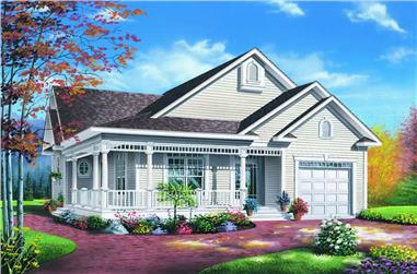 2-Bedroom, 1124 Sq Ft Country House Plan - 126-1221 - Front Exterior