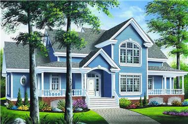 4-Bedroom, 2867 Sq Ft Country House Plan - 126-1224 - Front Exterior