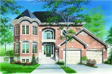 3-Bedroom, 2091 Sq Ft Contemporary House Plan - 126-1228 - Front Exterior