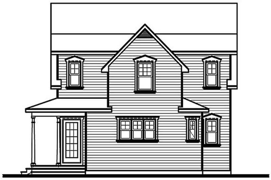 Home Plan Rear Elevation of this 3-Bedroom,1630 Sq Ft Plan -126-1231