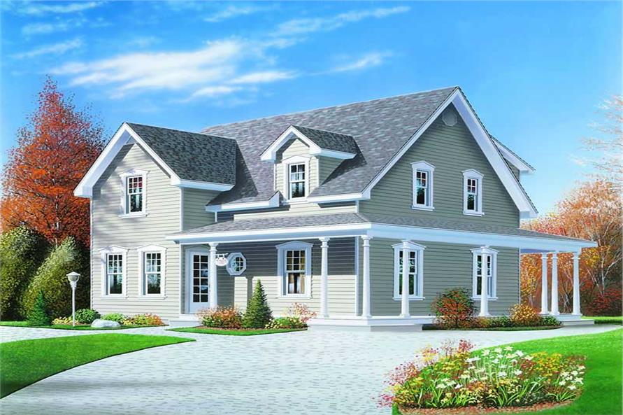 3-Bedroom, 1630 Sq Ft Country Home Plan - 126-1231 - Main Exterior